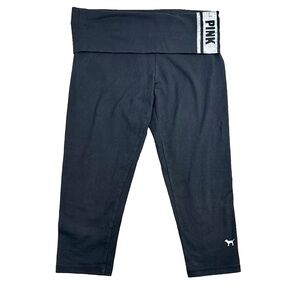 PINK Victoria's Secret Cropped| Bling| Foldover Yoga Pants